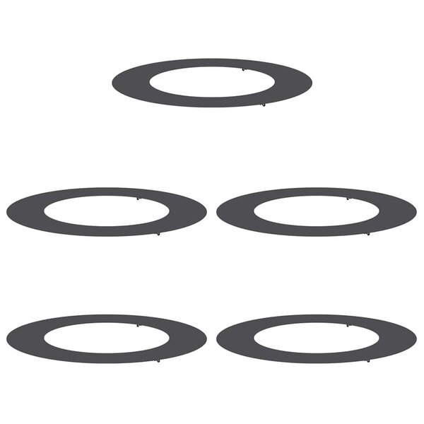 vidaXL Anneau à Arbre Plat   5 Pièces  Noir  Ø50/80 cm  en Acier