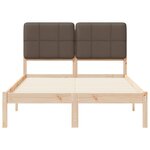 vidaXL Cadre de lit avec tête de lit rembourrée Taupe 120 x 200 cm