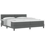 vidaXL Lit à ressorts avec matelas Gris foncé 200 x 200 cm tissu