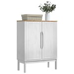 vidaXL Buffet FLORO Blanc 70 x 30 x 70 5 cm Bois de Pin Massif