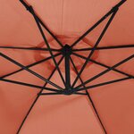 vidaXL Parasol de jardin en porte-à-faux et lumières LED mât en acier