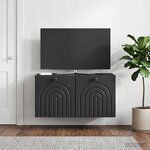 vidaXL Meuble TV mural Noir 59 5 x 31 x 30 cm Bois d'ingénierie