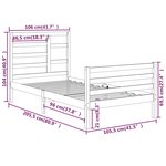 vidaXL Cadre de lit sans matelas bois massif 100x200 cm