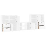 vidaXL Meubles TV 5 Pièces avec rangement ODDA blanc bois de pin massif