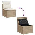 Ensemble de canapé de jardin 11 pièces vidaXL avec coussins Beige Poly Rotin Acacia