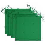 vidaXL Chaises à manger d'extérieur lot de 4 et coussins Acacia massif