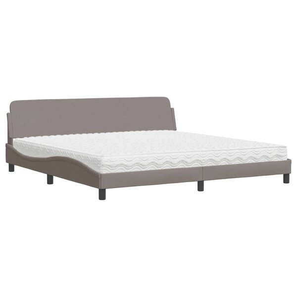 vidaXL Lit avec matelas taupe 200x200 cm tissu