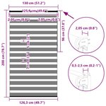 vidaXL Store zèbre gris foncé largeur du tissu 125 9 cm polyester