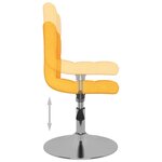 vidaXL Chaise pivotante de salle à manger Jaune Tissu