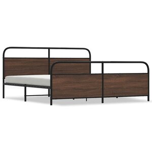 vidaXL Cadre de lit en métal sans matelas chêne marron 193x203 cm