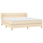vidaXL Sommier à lattes de lit avec matelas Crème 180x200 cm Tissu