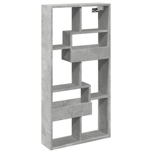 vidaXL Armoire murale gris béton 50x15x100 cm bois d'ingénierie
