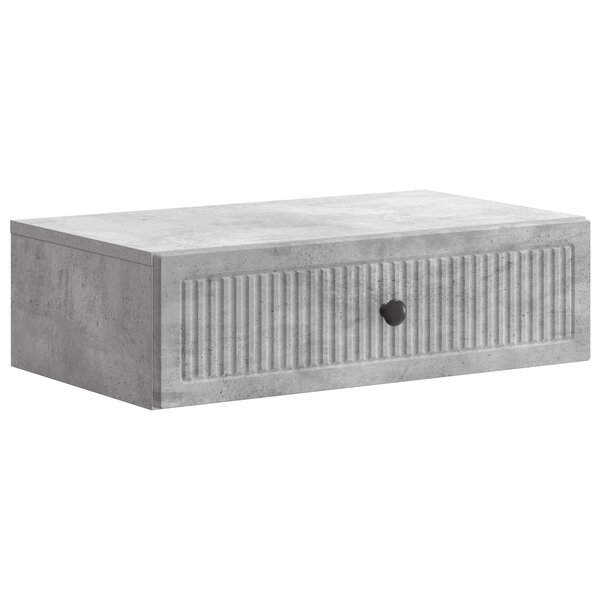 vidaXL Table d'appoint murale Gris béton 59 x 34 5 x 17 cm