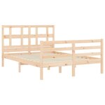 vidaXL Cadre de lit avec tête de lit 120x200 cm bois massif