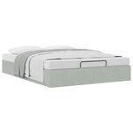 vidaXL Cadre de lit ottoman sans matelas gris clair 140x190 cm velours