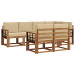 vidaXL Ensemble de canapés d'extérieur 7 Pièces Naturel et Beige
