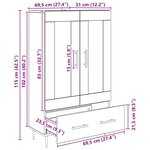 vidaXL Haut Armoire avec tiroir Chêne artisanal 69 5 x 31 x 115 cm