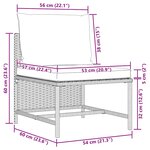 vidaXL Salon de jardin 3 Pièces avec coussins Gris Résine tressée