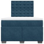 vidaXL Sommier à lattes de lit et matelas bleu 120x200 cm velours