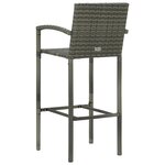 vidaXL Tabourets de bar lot de 4 gris résine tressée