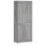 vidaXL Buffet haut Sonoma gris 69 5x34x180 cm Bois d'ingénierie