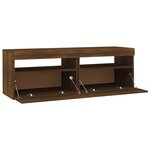 vidaXL Meuble TV avec lumières LED chêne marron 120x35x40 cm