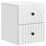vidaXL Cabinet de chevet mural Blanc brillant 33 x 34 5 x 40 cm