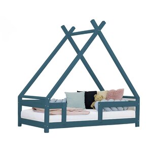 Lit cabane enfant TAHUKA 120 x 200 vert pétrole