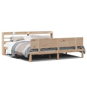 vidaXL Cadre de lit avec tête de lit sans matelas 200x200 cm