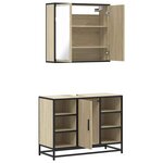 vidaXL Ensemble de meubles de salle de bain 2 Pièces chêne sonoma