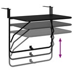 Table de balcon pliable vidaXL Noir 60x40 cm en acier