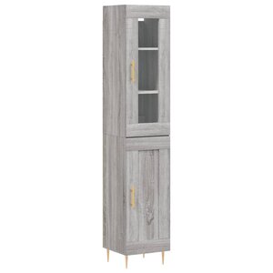vidaXL Buffet haut Sonoma gris 34 5x34x180 cm Bois d'ingénierie