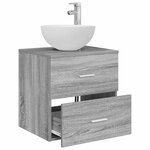 vidaXL Meuble lavabo mural Sonoma gris 49 5 x 35 x 63 cm