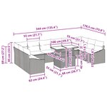 vidaXL Ensemble de canapés de jardin 11 pièces avec coussins en poly rattan gris clair