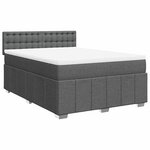 vidaXL Sommier à lattes de lit avec matelas Gris foncé 140x190cm Tissu