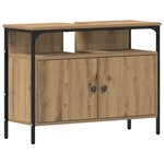 vidaXL Ensemble de mobilier de salle de bain avec porte 3 Pièces Marron
