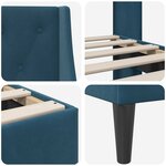 vidaXL Cadre de lit avec tête de lit Bleu 100 x 200 cm Velours