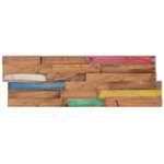 vidaXL Panneaux de revêtement mural 10 Pièces 1 03 m² Bois de teck solide