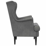 vidaXL Fauteuil Gris foncé Velours