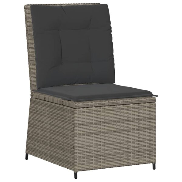 vidaXL Canapé inclinable de jardin avec coussins gris résine tressée