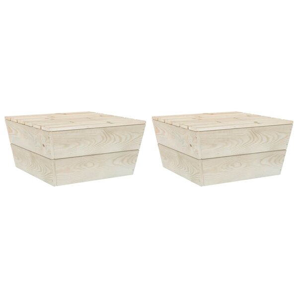 vidaXL Tables de jardin 2 Pièces 60x60x30 cm Bois d'épicéa imprégné