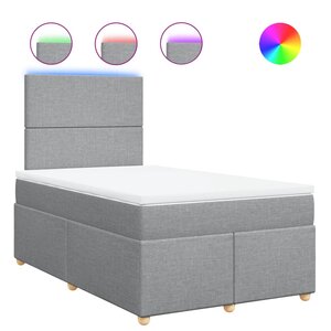 vidaXL Sommier à lattes de lit avec matelas Gris clair 120x200cm Tissu