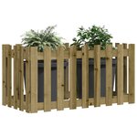 vidaXL Lit surélevé de jardin design de clôture bois de pin imprégné