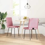 vidaXL Chaises à manger lot de 2 Rose Velours