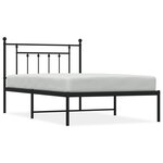 vidaXL Cadre de lit métal sans matelas avec tête de lit noir 107x203cm