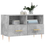 vidaXL Meuble TV Gris béton 80x36x50 cm Bois d'ingénierie
