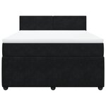 vidaXL Sommier à lattes de lit avec matelas Noir 140x200 cm Velours