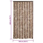 vidaXL Rideau anti-mouches beige et marron clair 100x200 cm chenille
