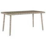 VidaXL Table basse de jardin rectangulaire gris clair résine tressée