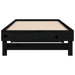 vidaXL Lit coulissant sans matelas noir 2x(80x200)cm